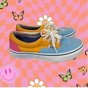 EUC Women’s Vans Era Colorblock Canvas Skate Shoee Multicolored Size 6.5 Rare
